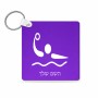 מחזיק מפתחות בצורת ריבוע בעיצוב אישי עם השם שלך בעיצוב כדור מים אולימפי גודל המחזיק 5 × 5 ס"מ