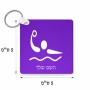 מחזיק מפתחות בצורת ריבוע בעיצוב אישי עם השם שלך בעיצוב כדור מים אולימפי גודל המחזיק 5 × 5 ס"מ