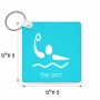 מחזיק מפתחות בצורת ריבוע בעיצוב אישי עם השם שלך בעיצוב כדור מים אולימפי גודל המחזיק 5 × 5 ס"מ