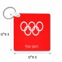 מחזיק מפתחות בצורת ריבוע בעיצוב אישי עם השם שלך בעיצוב אולימפי גודל המחזיק 5 × 5 ס"מ