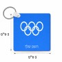 מחזיק מפתחות בצורת ריבוע בעיצוב אישי עם השם שלך בעיצוב אולימפי גודל המחזיק 5 × 5 ס"מ