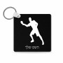 מחזיק מפתחות בצורת ריבוע בעיצוב אישי עם השם שלך בעיצוב שחקן פינג פונג גודל המחזיק 5 × 5 ס"מ