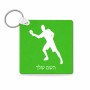מחזיק מפתחות בצורת ריבוע בעיצוב אישי עם השם שלך בעיצוב שחקן פינג פונג גודל המחזיק 5 × 5 ס"מ