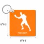 מחזיק מפתחות בצורת ריבוע בעיצוב אישי עם השם שלך בעיצוב שחקן פינג פונג גודל המחזיק 5 × 5 ס"מ