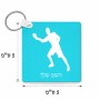 מחזיק מפתחות בצורת ריבוע בעיצוב אישי עם השם שלך בעיצוב שחקן פינג פונג גודל המחזיק 5 × 5 ס"מ