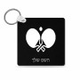 מחזיק מפתחות בצורת ריבוע בעיצוב אישי עם השם שלך בעיצוב פינג פונג גודל המחזיק 5 × 5 ס"מ