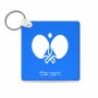 מחזיק מפתחות בצורת ריבוע בעיצוב אישי עם השם שלך בעיצוב פינג פונג גודל המחזיק 5 × 5 ס"מ
