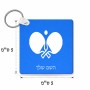 מחזיק מפתחות בצורת ריבוע בעיצוב אישי עם השם שלך בעיצוב פינג פונג גודל המחזיק 5 × 5 ס"מ