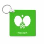 מחזיק מפתחות בצורת ריבוע בעיצוב אישי עם השם שלך בעיצוב פינג פונג גודל המחזיק 5 × 5 ס"מ