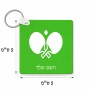 מחזיק מפתחות בצורת ריבוע בעיצוב אישי עם השם שלך בעיצוב פינג פונג גודל המחזיק 5 × 5 ס"מ