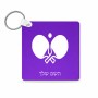 מחזיק מפתחות בצורת ריבוע בעיצוב אישי עם השם שלך בעיצוב פינג פונג גודל המחזיק 5 × 5 ס"מ