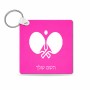 מחזיק מפתחות בצורת ריבוע בעיצוב אישי עם השם שלך בעיצוב פינג פונג גודל המחזיק 5 × 5 ס"מ