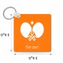 מחזיק מפתחות בצורת ריבוע בעיצוב אישי עם השם שלך בעיצוב פינג פונג גודל המחזיק 5 × 5 ס"מ