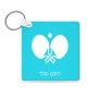 מחזיק מפתחות בצורת ריבוע בעיצוב אישי עם השם שלך בעיצוב פינג פונג גודל המחזיק 5 × 5 ס"מ