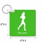 מחזיק מפתחות בצורת ריבוע בעיצוב אישי עם השם שלך בעיצוב רץ רץ אישה גודל המחזיק 5 × 5 ס"מ