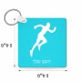 מחזיק מפתחות בצורת ריבוע בעיצוב אישי עם השם שלך בעיצוב רץ גודל המחזיק 5 × 5 ס"מ
