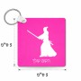 מחזיק מפתחות בצורת ריבוע בעיצוב אישי עם השם שלך בעיצוב סמוראי גודל המחזיק 5 × 5 ס"מ