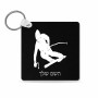 מחזיק מפתחות בצורת ריבוע בעיצוב אישי עם השם שלך בעיצוב סקי גודל המחזיק 5 × 5 ס"מ