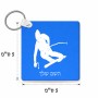 מחזיק מפתחות בצורת ריבוע בעיצוב אישי עם השם שלך בעיצוב סקי גודל המחזיק 5 × 5 ס"מ