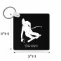 מחזיק מפתחות בצורת ריבוע בעיצוב אישי עם השם שלך בעיצוב סקי גודל המחזיק 5 × 5 ס"מ