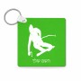 מחזיק מפתחות בצורת ריבוע בעיצוב אישי עם השם שלך בעיצוב סקי גודל המחזיק 5 × 5 ס"מ