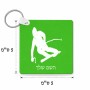 מחזיק מפתחות בצורת ריבוע בעיצוב אישי עם השם שלך בעיצוב סקי גודל המחזיק 5 × 5 ס"מ