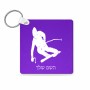 מחזיק מפתחות בצורת ריבוע בעיצוב אישי עם השם שלך בעיצוב סקי גודל המחזיק 5 × 5 ס"מ