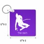 מחזיק מפתחות בצורת ריבוע בעיצוב אישי עם השם שלך בעיצוב סקי גודל המחזיק 5 × 5 ס"מ