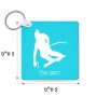 מחזיק מפתחות בצורת ריבוע בעיצוב אישי עם השם שלך בעיצוב סקי גודל המחזיק 5 × 5 ס"מ