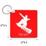 מחזיק מפתחות בצורת ריבוע בעיצוב אישי עם השם שלך בעיצוב סנובורדיסט גודל המחזיק 5 × 5 ס"מ