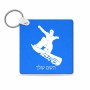 מחזיק מפתחות בצורת ריבוע בעיצוב אישי עם השם שלך בעיצוב סנובורדיסט גודל המחזיק 5 × 5 ס"מ