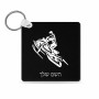 מחזיק מפתחות בצורת ריבוע בעיצוב אישי עם השם שלך בעיצוב אופנוע שלג גודל המחזיק 5 × 5 ס"מ