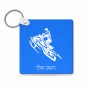 מחזיק מפתחות בצורת ריבוע בעיצוב אישי עם השם שלך בעיצוב אופנוע שלג גודל המחזיק 5 × 5 ס"מ