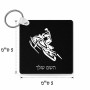 מחזיק מפתחות בצורת ריבוע בעיצוב אישי עם השם שלך בעיצוב אופנוע שלג גודל המחזיק 5 × 5 ס"מ