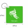 מחזיק מפתחות בצורת ריבוע בעיצוב אישי עם השם שלך בעיצוב אופנוע שלג גודל המחזיק 5 × 5 ס"מ