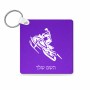מחזיק מפתחות בצורת ריבוע בעיצוב אישי עם השם שלך בעיצוב אופנוע שלג גודל המחזיק 5 × 5 ס"מ
