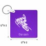 מחזיק מפתחות בצורת ריבוע בעיצוב אישי עם השם שלך בעיצוב אופנוע שלג גודל המחזיק 5 × 5 ס"מ