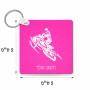 מחזיק מפתחות בצורת ריבוע בעיצוב אישי עם השם שלך בעיצוב אופנוע שלג גודל המחזיק 5 × 5 ס"מ