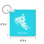 מחזיק מפתחות בצורת ריבוע בעיצוב אישי עם השם שלך בעיצוב אופנוע שלג גודל המחזיק 5 × 5 ס"מ