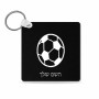 מחזיק מפתחות בצורת ריבוע בעיצוב אישי עם השם שלך בעיצוב כדורגל כדור כדורגל גודל המחזיק 5 × 5 ס"מ