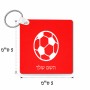 מחזיק מפתחות בצורת ריבוע בעיצוב אישי עם השם שלך בעיצוב כדורגל כדור כדורגל גודל המחזיק 5 × 5 ס"מ