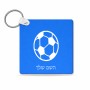 מחזיק מפתחות בצורת ריבוע בעיצוב אישי עם השם שלך בעיצוב כדורגל כדור כדורגל גודל המחזיק 5 × 5 ס"מ