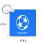 מחזיק מפתחות בצורת ריבוע בעיצוב אישי עם השם שלך בעיצוב כדורגל כדור כדורגל גודל המחזיק 5 × 5 ס"מ
