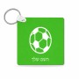 מחזיק מפתחות בצורת ריבוע בעיצוב אישי עם השם שלך בעיצוב כדורגל כדור כדורגל גודל המחזיק 5 × 5 ס"מ