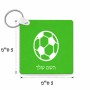מחזיק מפתחות בצורת ריבוע בעיצוב אישי עם השם שלך בעיצוב כדורגל כדור כדורגל גודל המחזיק 5 × 5 ס"מ