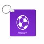 מחזיק מפתחות בצורת ריבוע בעיצוב אישי עם השם שלך בעיצוב כדורגל כדור כדורגל גודל המחזיק 5 × 5 ס"מ