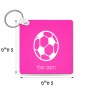 מחזיק מפתחות בצורת ריבוע בעיצוב אישי עם השם שלך בעיצוב כדורגל כדור כדורגל גודל המחזיק 5 × 5 ס"מ