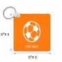 מחזיק מפתחות בצורת ריבוע בעיצוב אישי עם השם שלך בעיצוב כדורגל כדור כדורגל גודל המחזיק 5 × 5 ס"מ