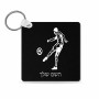 מחזיק מפתחות בצורת ריבוע בעיצוב אישי עם השם שלך בעיצוב שחקן כדורגל גודל המחזיק 5 × 5 ס"מ