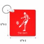 מחזיק מפתחות בצורת ריבוע בעיצוב אישי עם השם שלך בעיצוב שחקן כדורגל גודל המחזיק 5 × 5 ס"מ